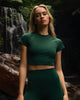 Short Sleeve Crop Top - Jungle Green