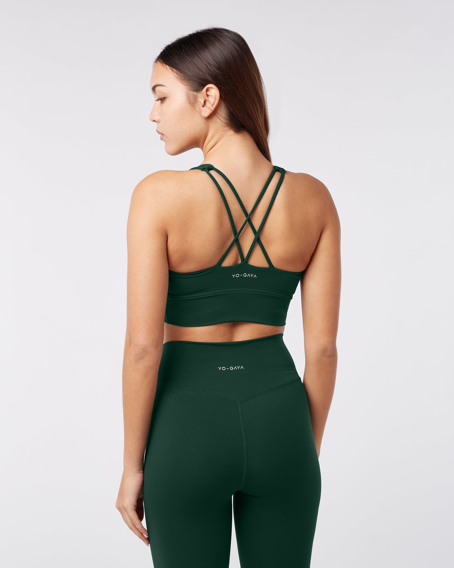 Cross Back Bra - Jungle Green