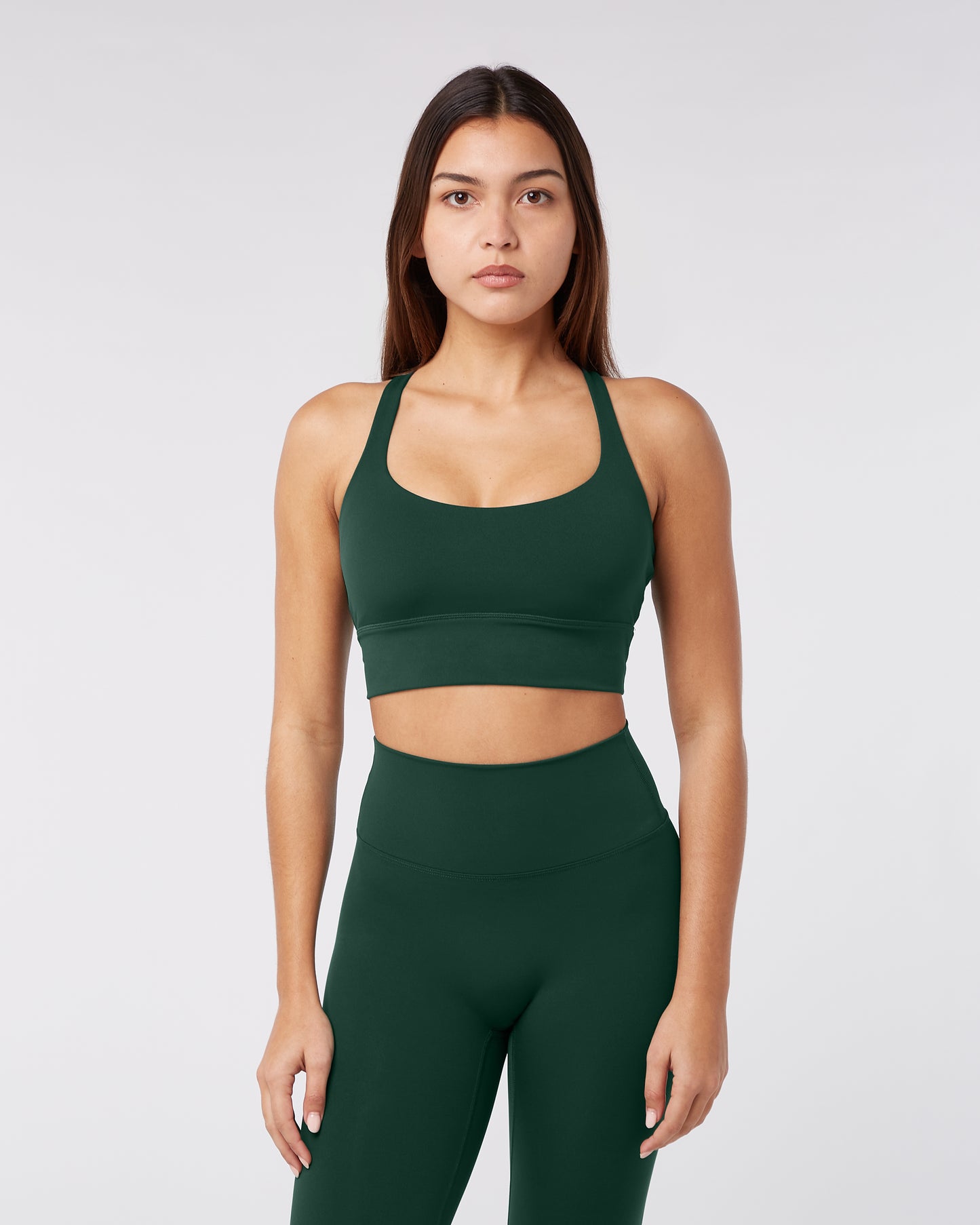 Cross Back Bra - Jungle Green