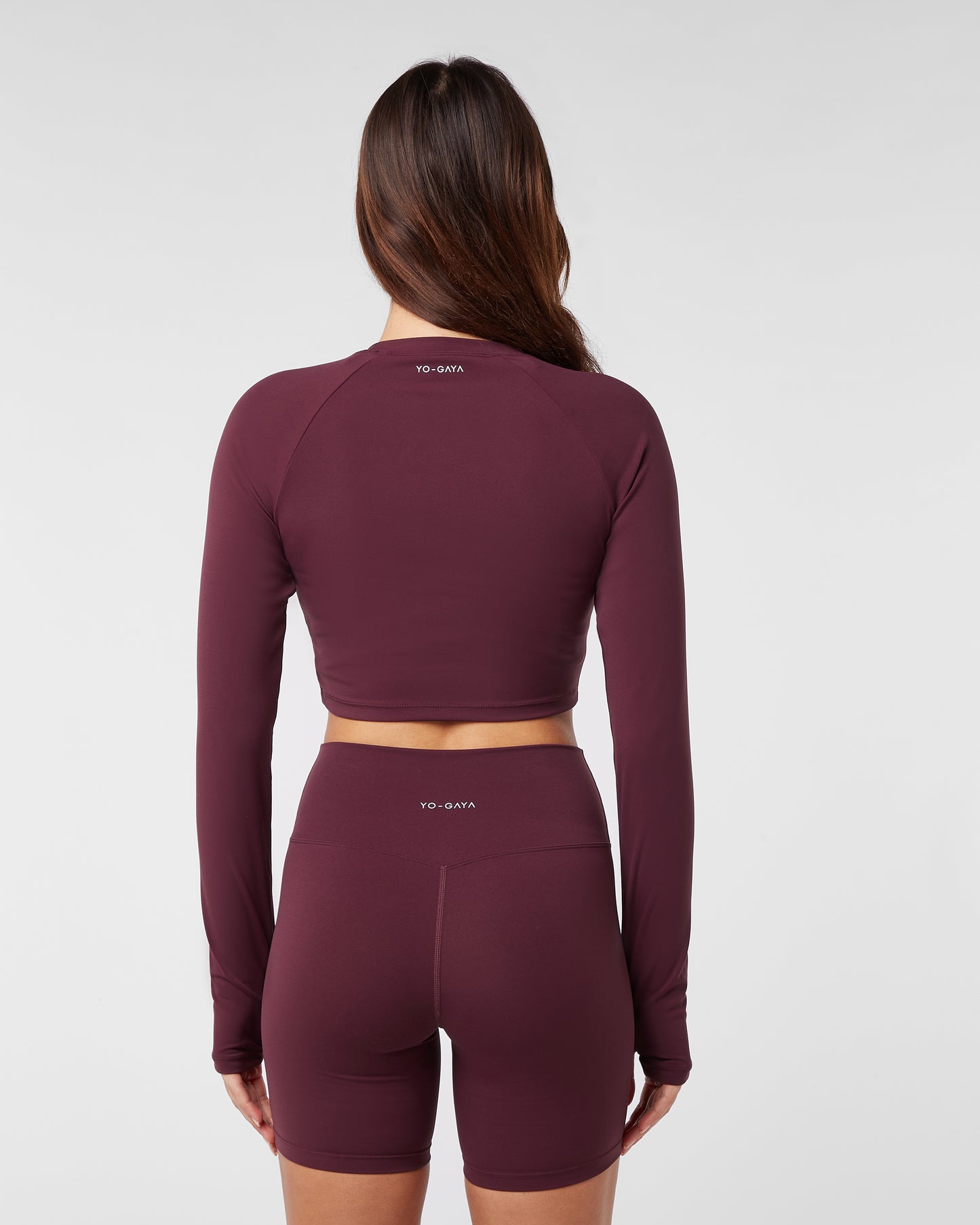 Long Sleeve Crop Top - Midnight Red