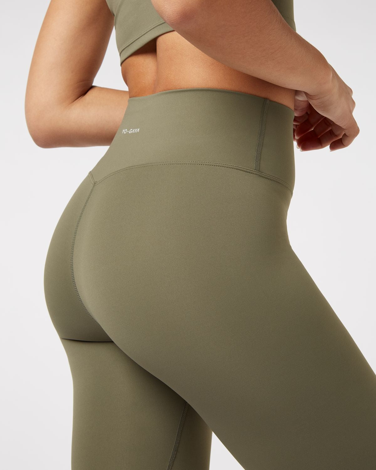 Olive green yoga pants best sale