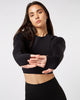 Long Sleeve Crop Top - Black