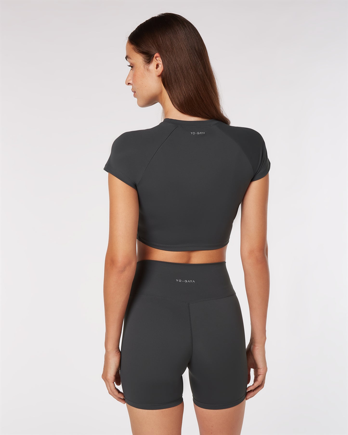 Short Sleeve Crop Top - Anthracite