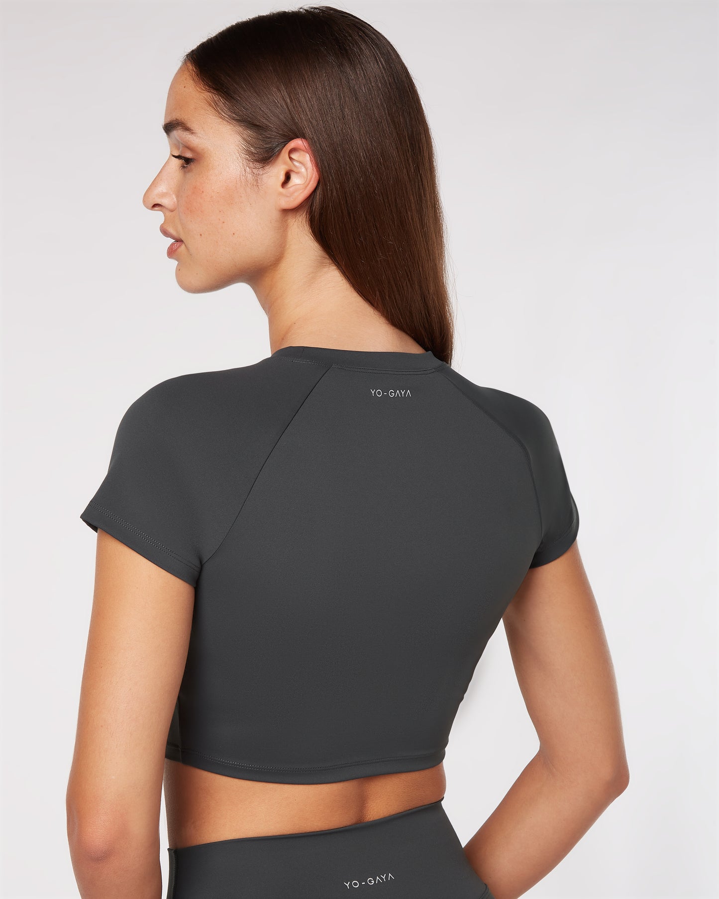 Short Sleeve Crop Top - Anthracite